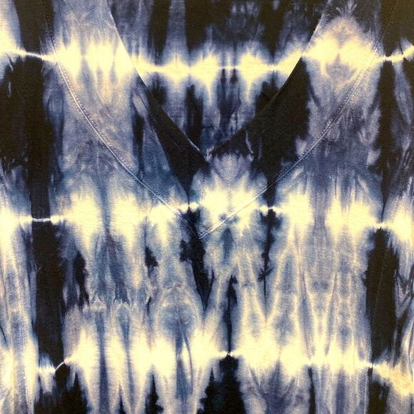 KAREN KANE Blue Tie Dye V-Neck Short Sleeve T-Shirt Dress Size - M - Picture 3 of 8